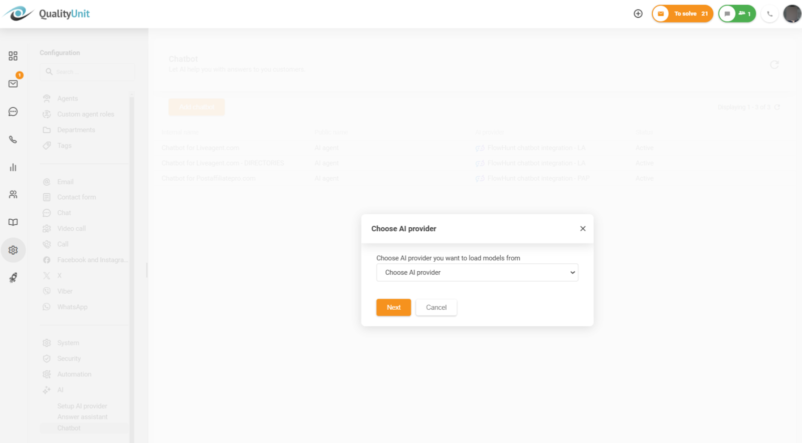 Velg AI-chatbot-leverandør