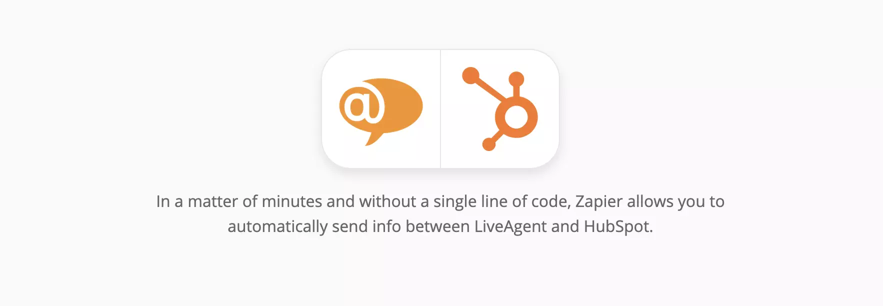 HubSpot og LiveAgent-integrasjonssiden på Zapier