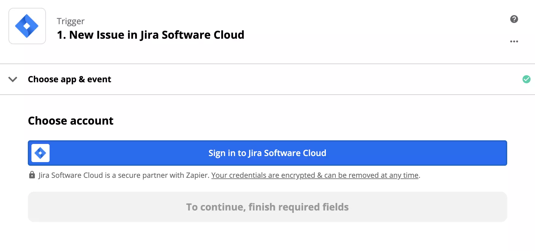 Jira trigger setup in Zapier