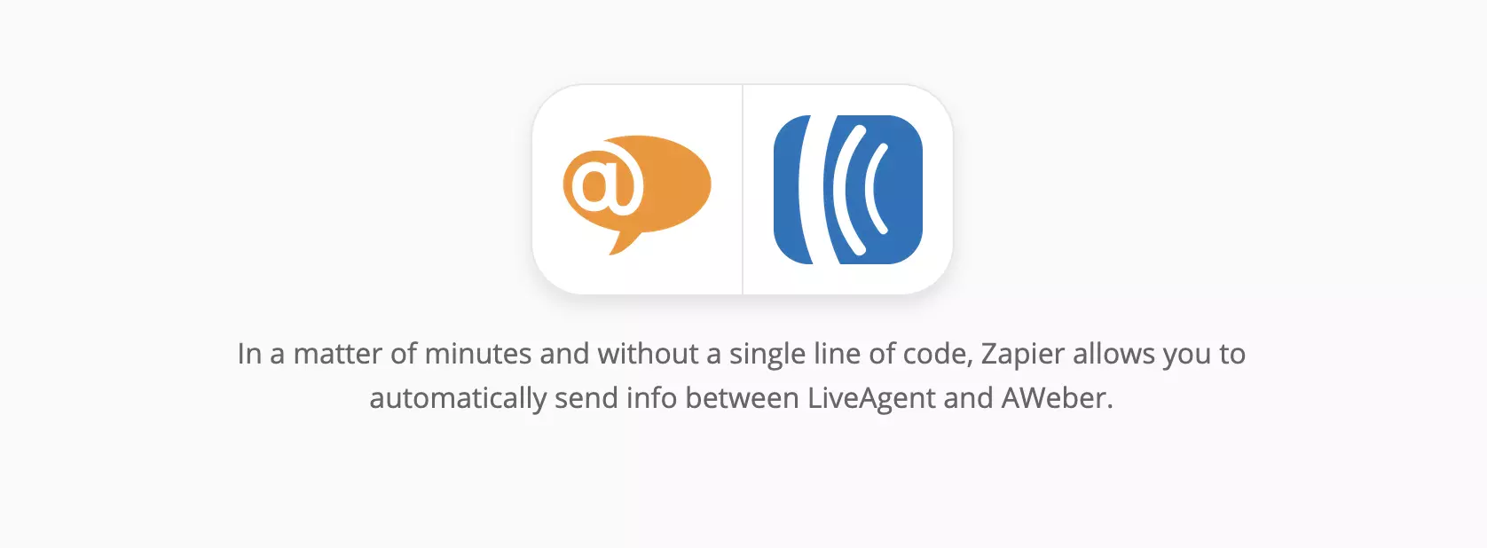 Integrasjonssiden for LiveAgent og AWeber på Zapier