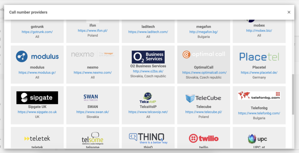 Optimal Call i listen over VoIP-leverandører