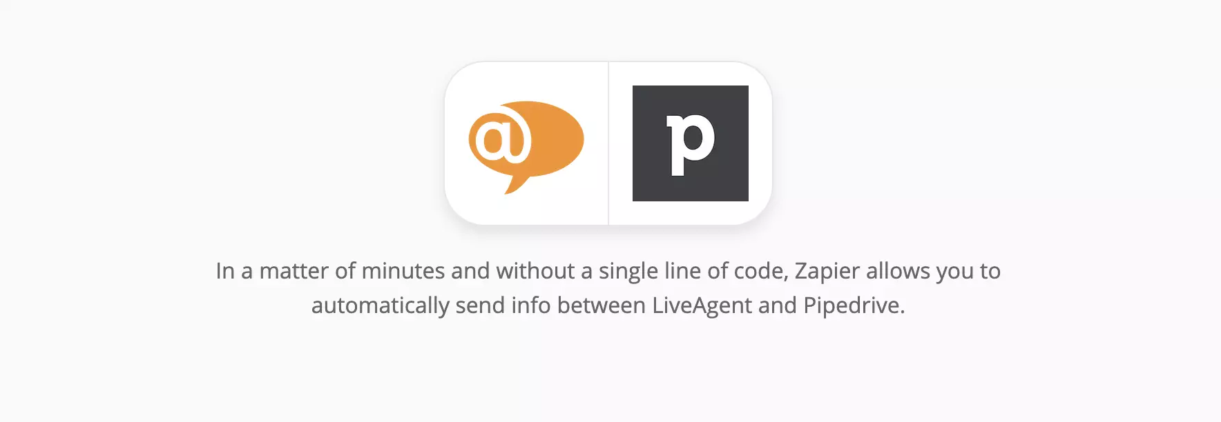 LiveAgent og PipeDrive-integrasjonssiden på Zapier