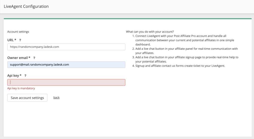 Oppsett av live chat