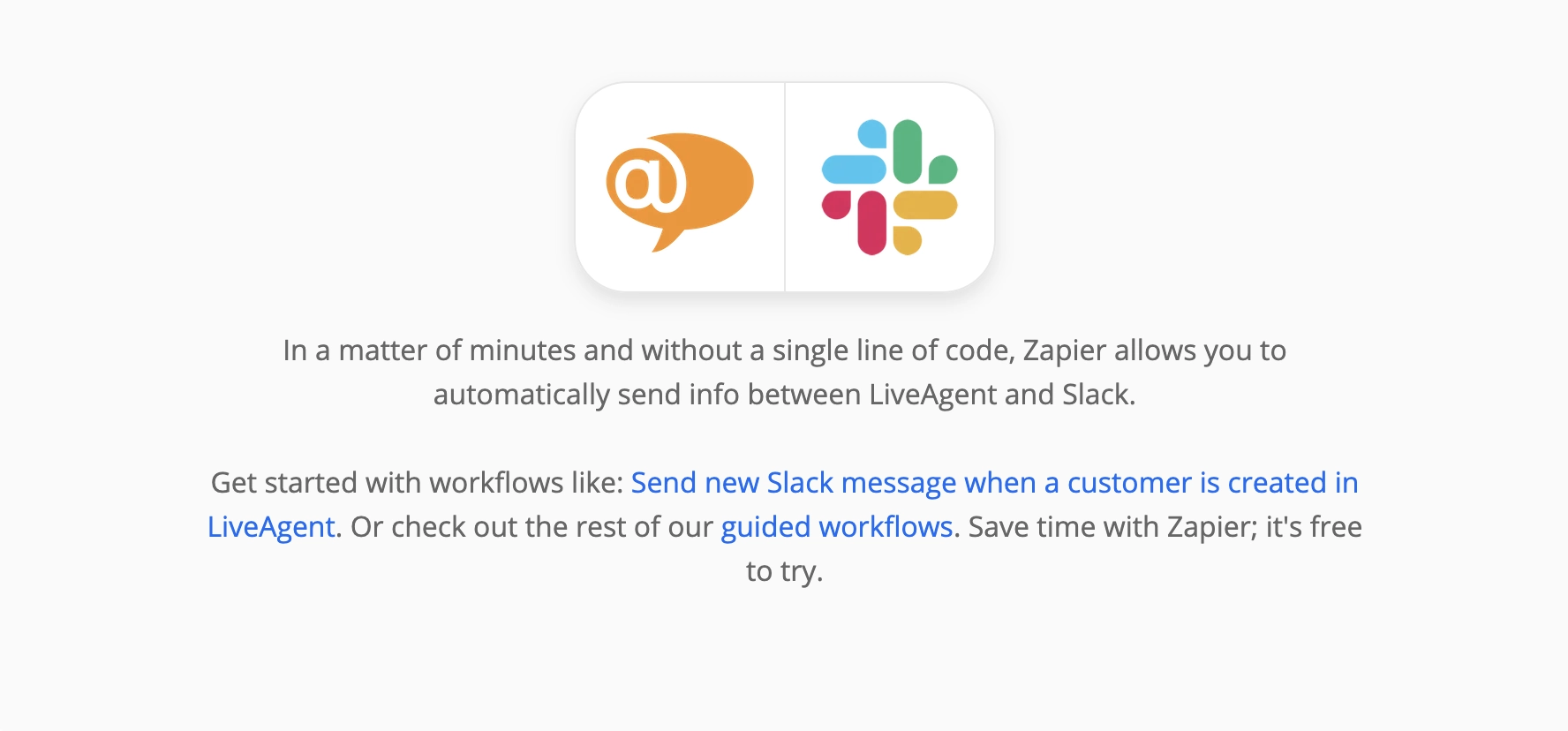 Zapier-side på LiveAgent- og Slack-integrasjoner