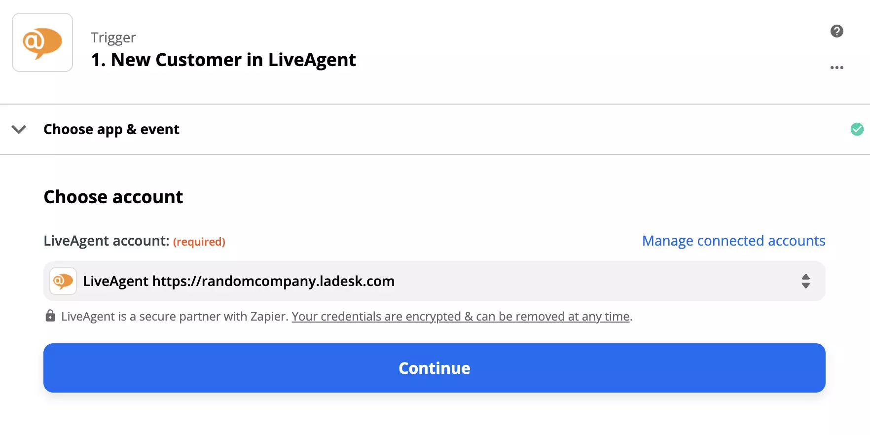 LiveAgent-triggeroppsett