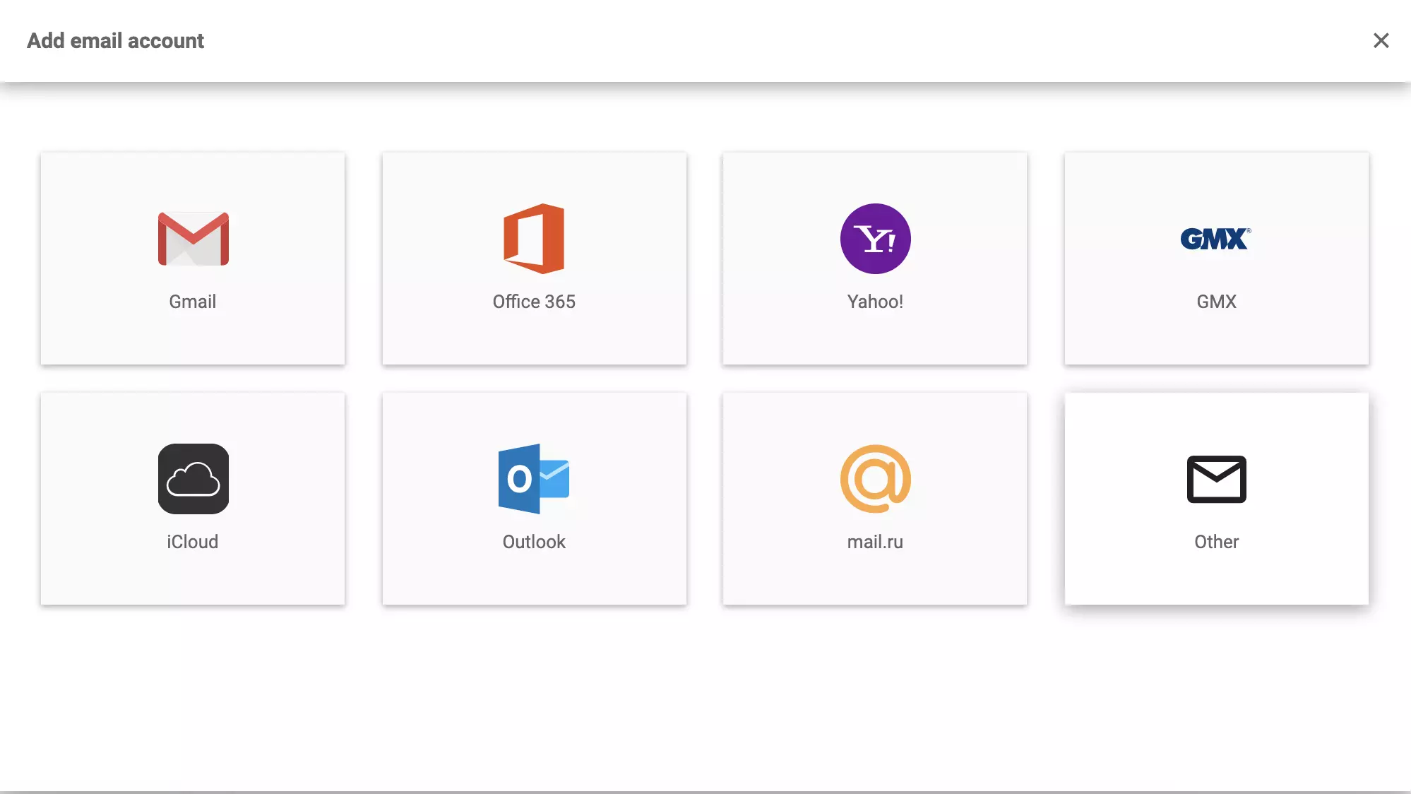 LiveAgent-konfigurasjon med e-postvalg