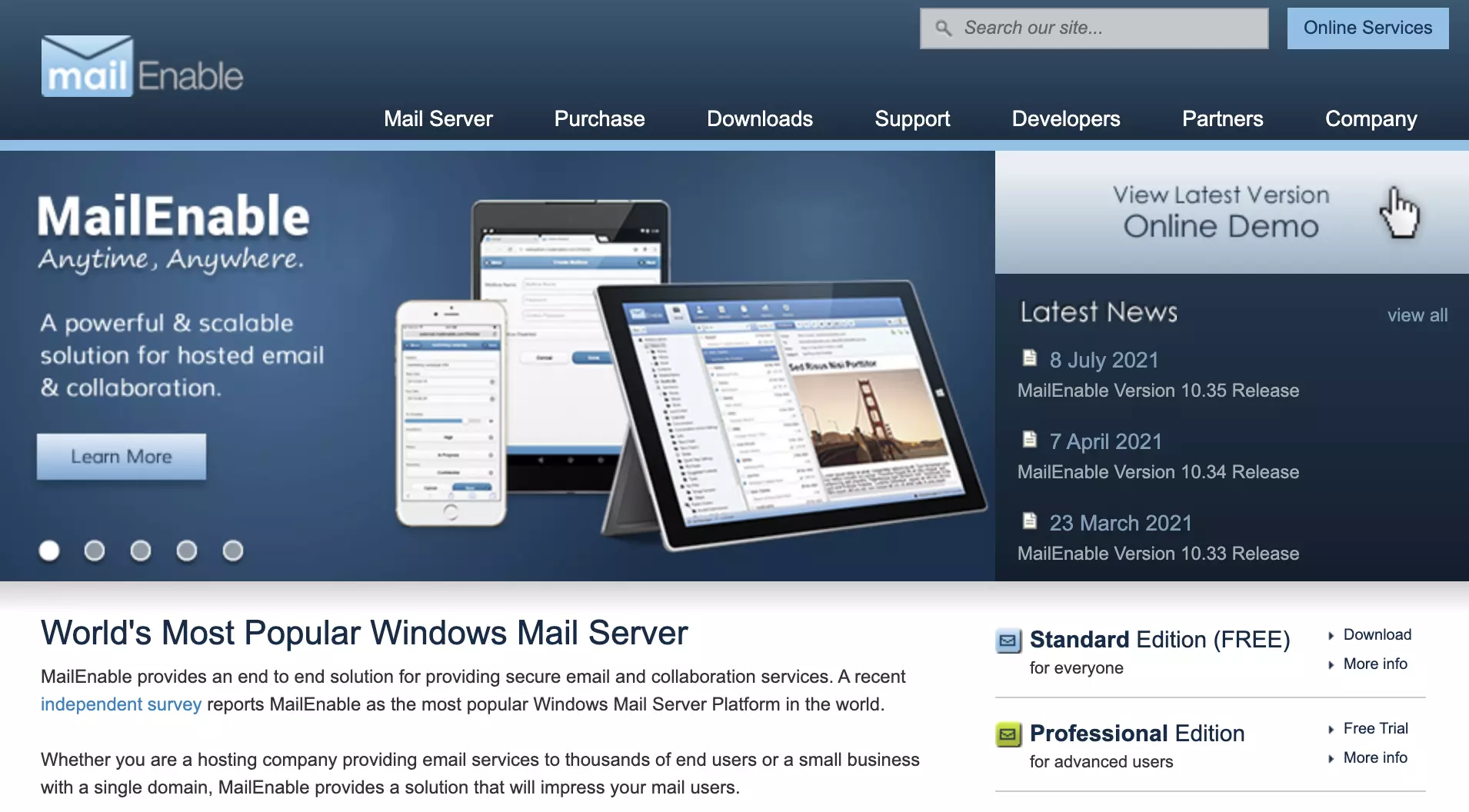 MailEnable-nettsted