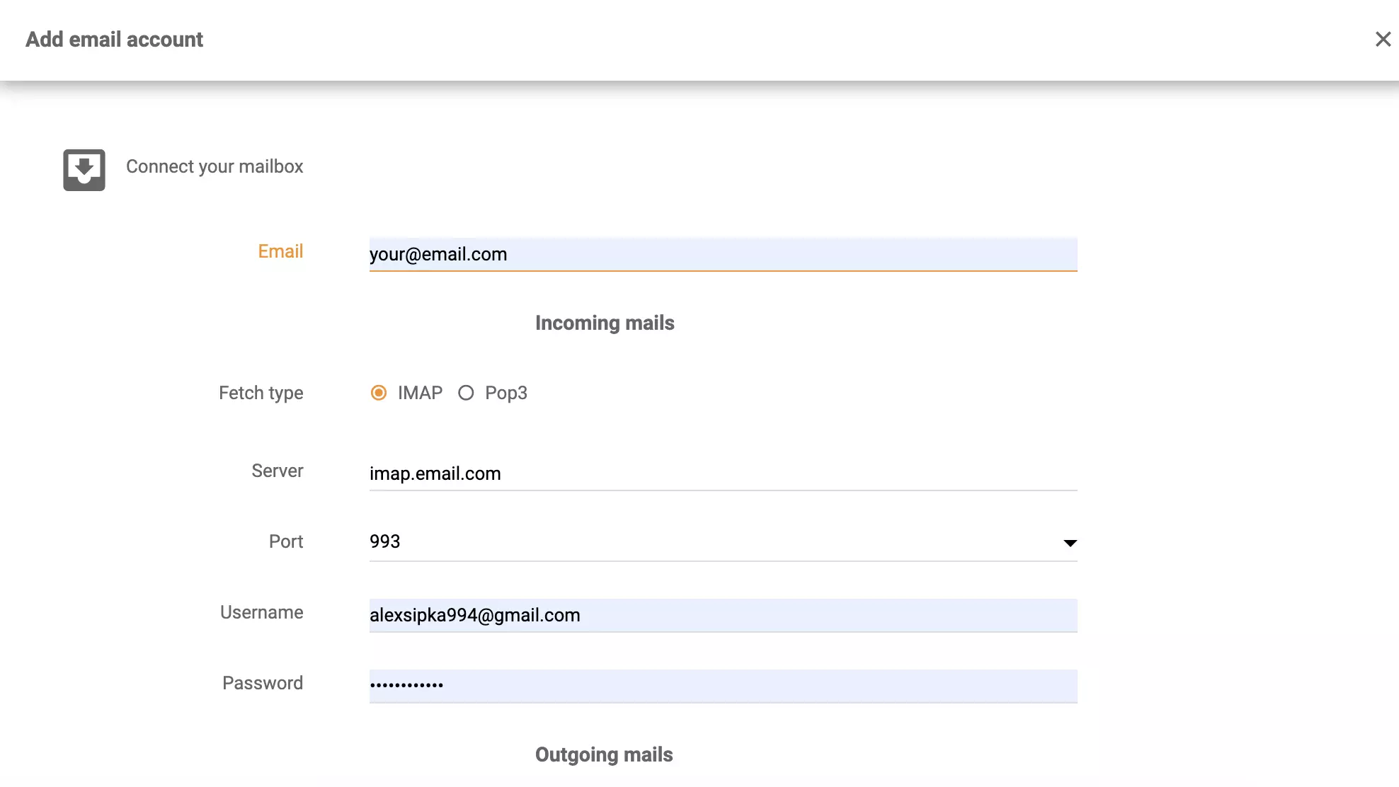 IMAP/POP3 Microsoft Server Exchange-oppsett i LiveAgent