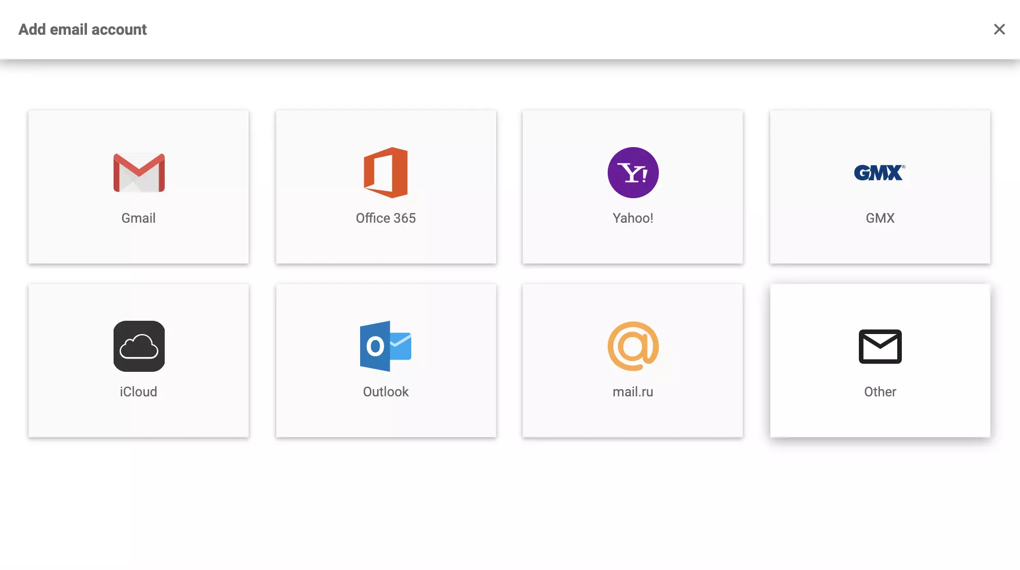 LiveAgent e-postkontokonfigurasjonsalternativer