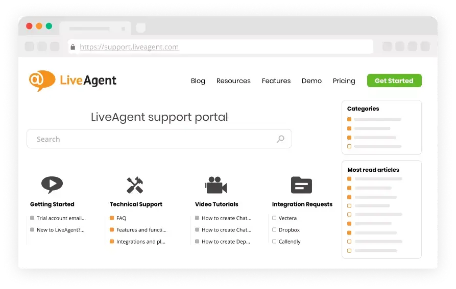 Kundeportal-programvare - LiveAgent