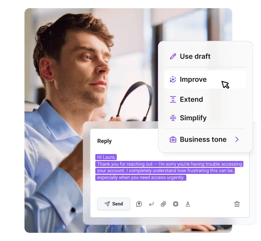 AI svar-forbedrer for live chat-agenter