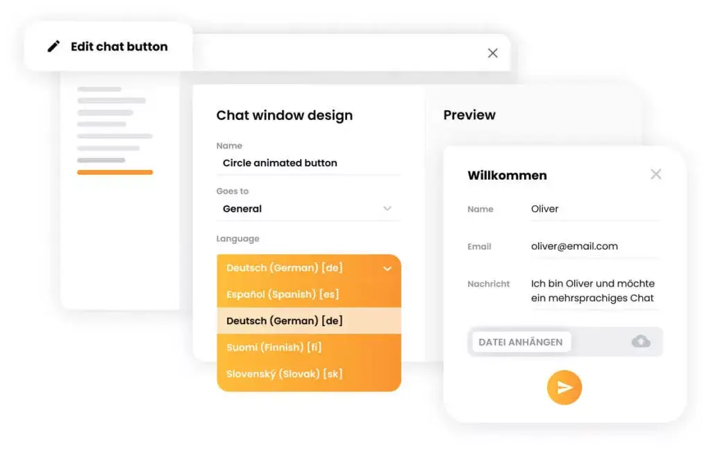 Flerspråklig chat-widget