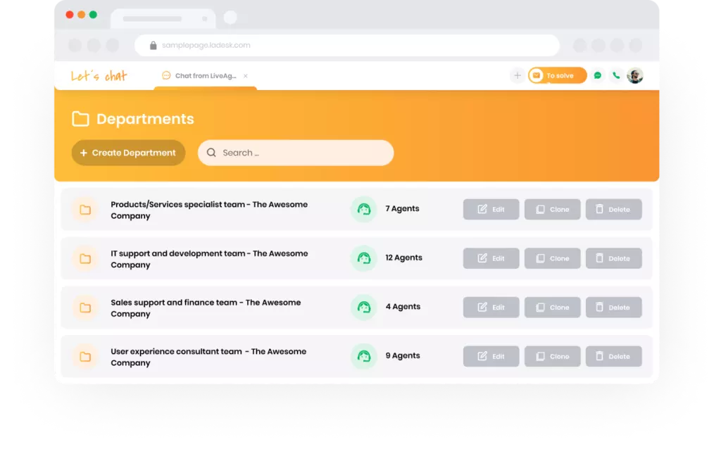 Avdelinger og merker