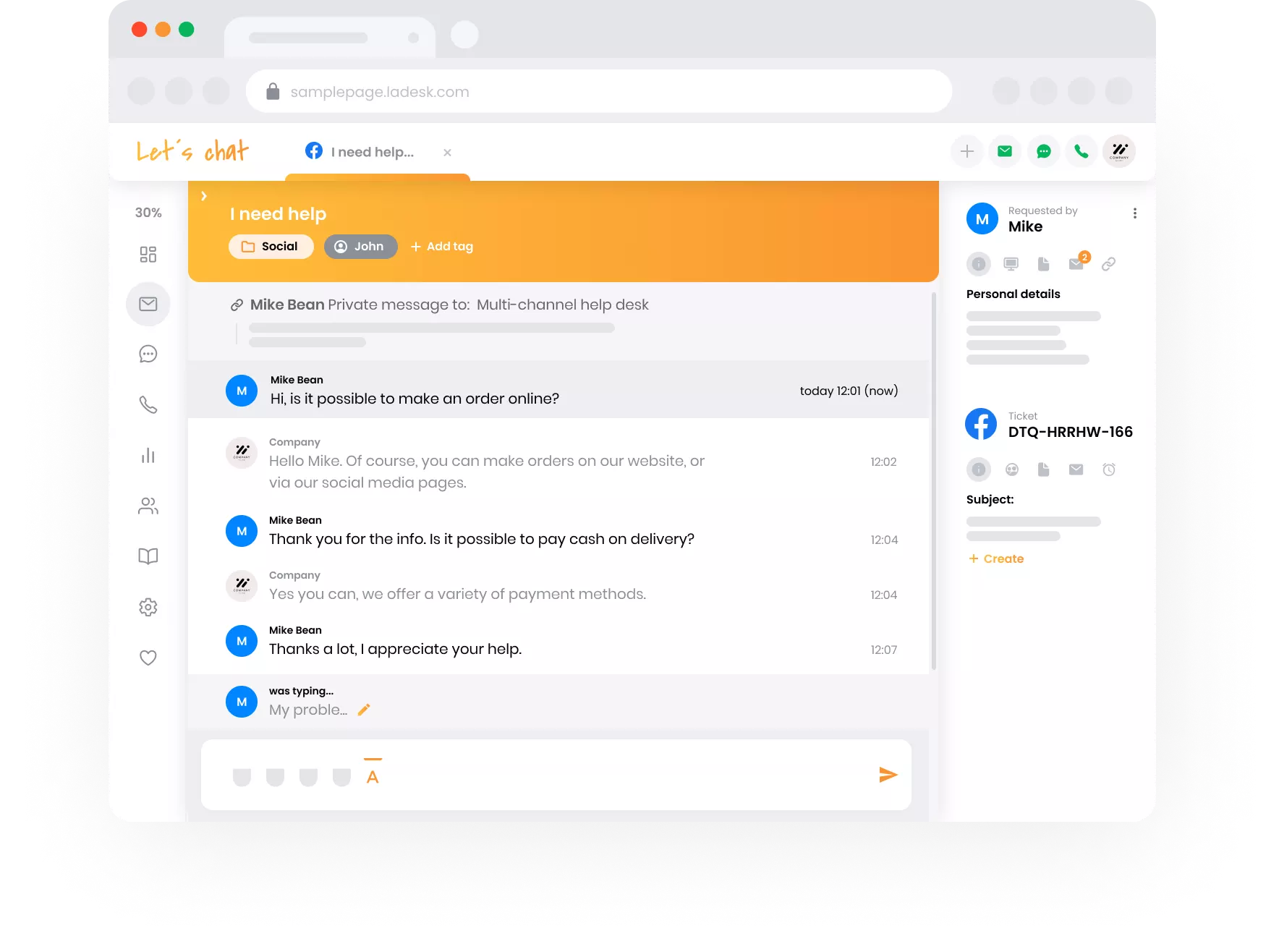 Kundeserviceteamets visning