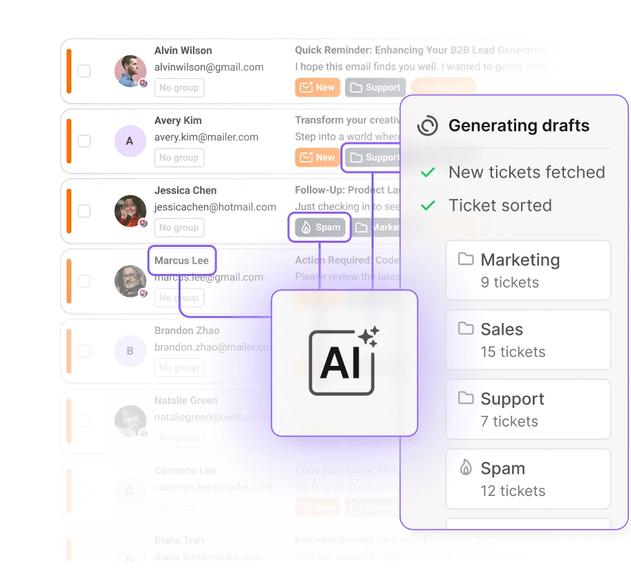 AI utformer et billettsvar i LiveAgent