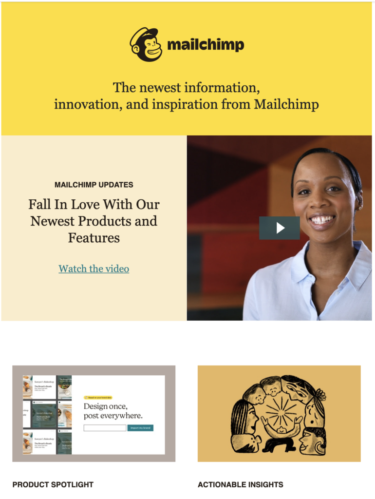 Mailchimp mal for nytt blogginnlegg