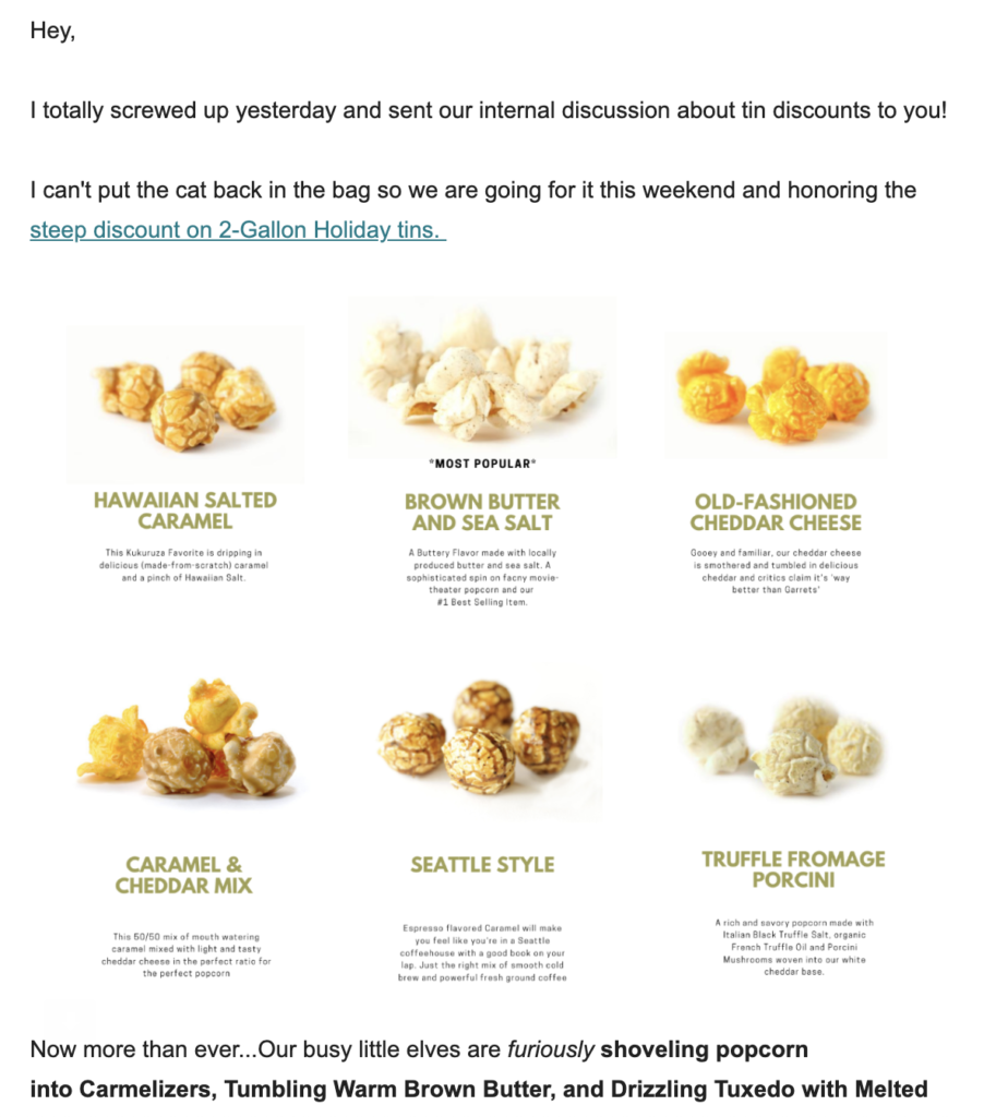 Kukuruza unnskyldningsmail-mal