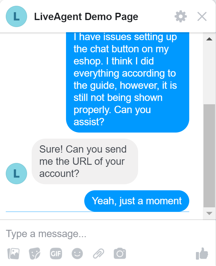 LiveAgent demoside skrivebord svar