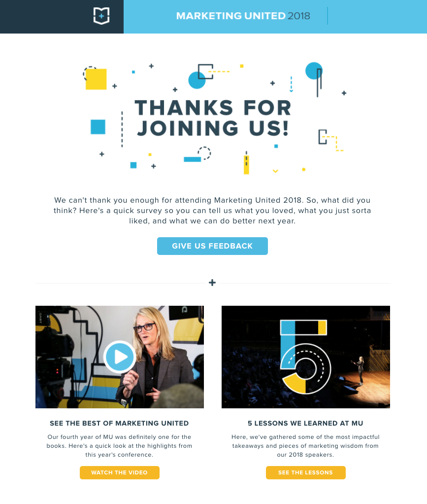 Eksempel på oppfølgings-e-post fra markedsføringsenhet