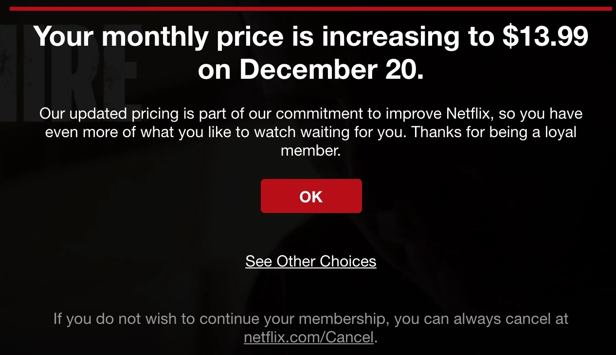 Netflix prisøknings-e-postmal