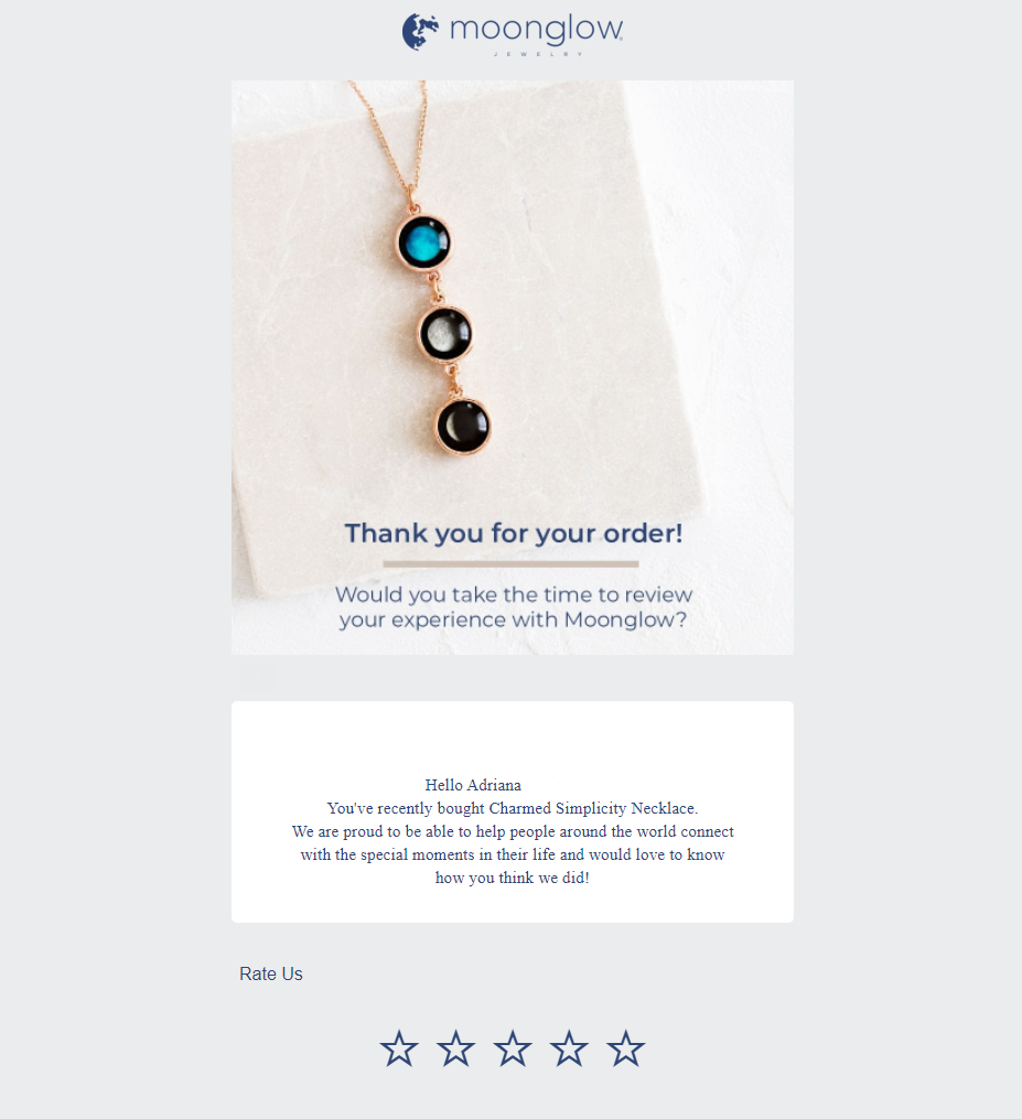 Takk for bestillingen din e-post