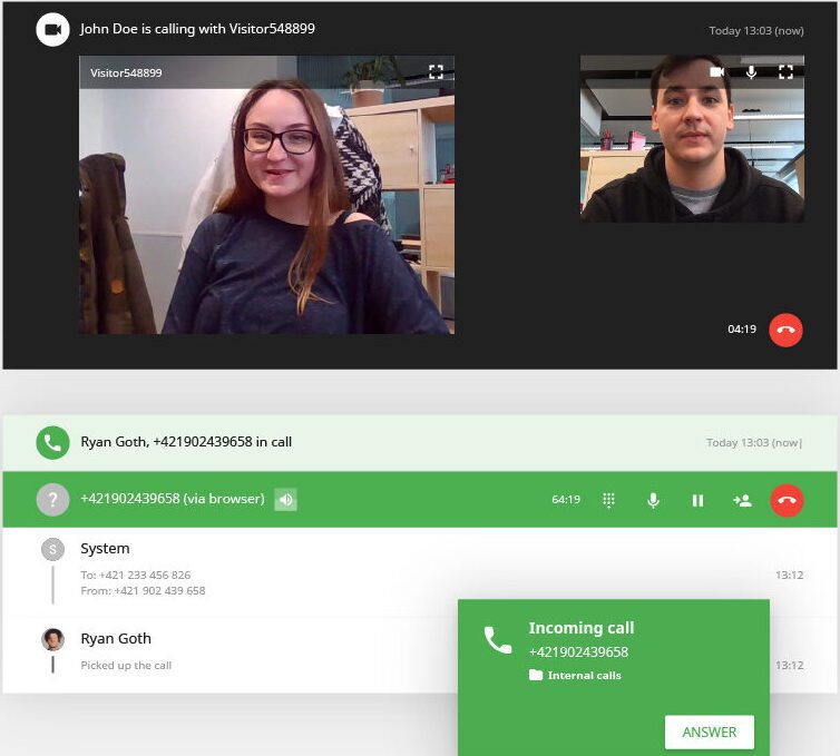to personer som videosamtaler
