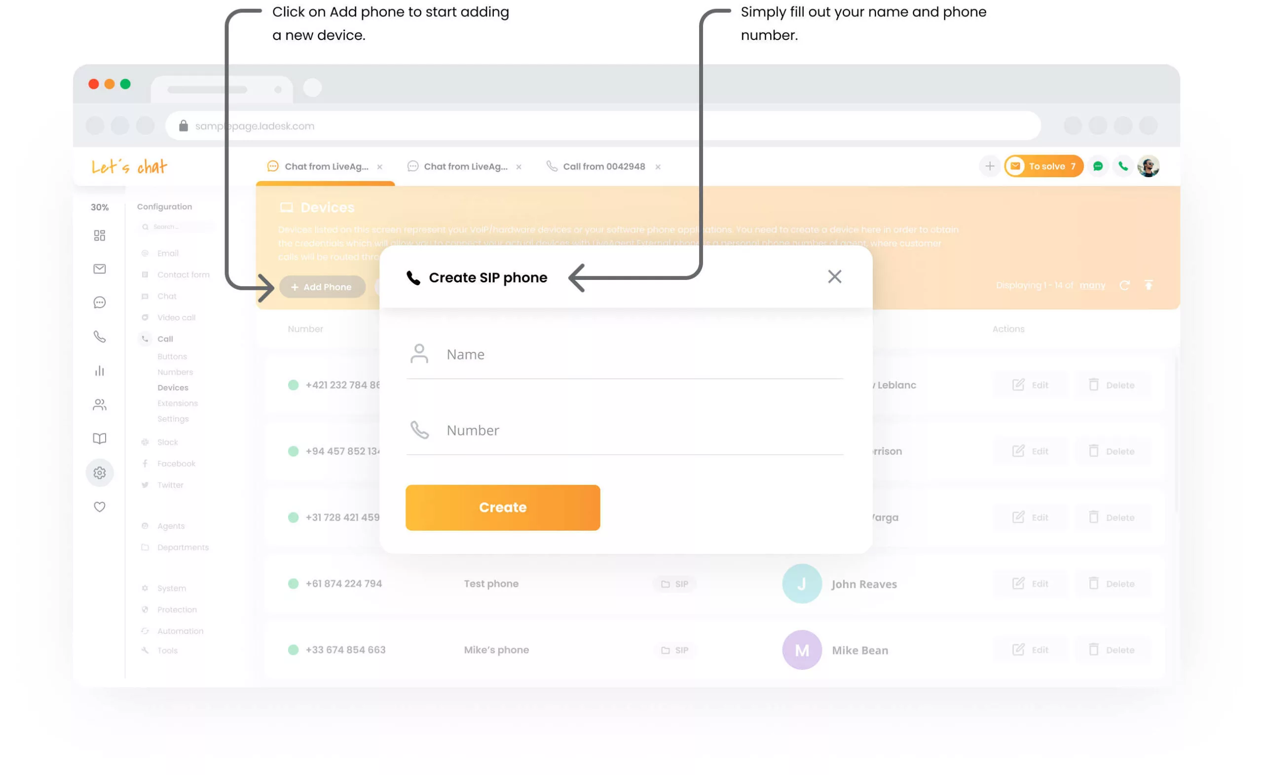 LiveAgent anropsenheter
