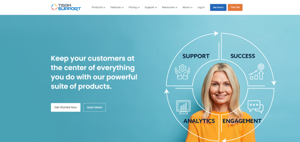 TeamSupport hjemmeside